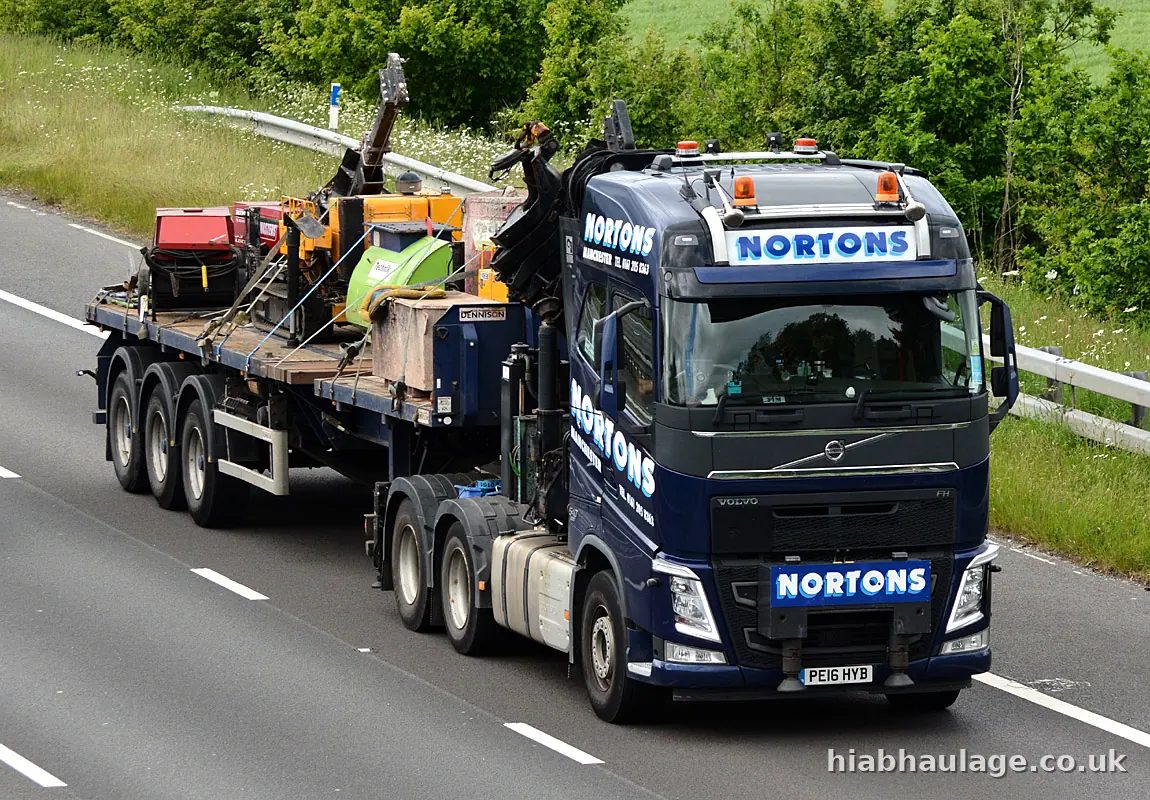 Volvo artic with a plant load on the M6 at Gretna Volvo artic with a plant load on the M6 at Gretna