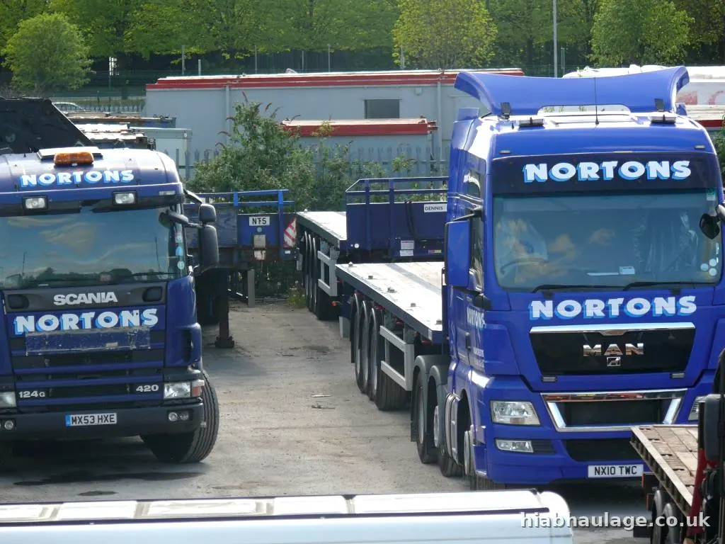 HIAB fleet parked in the depot yard