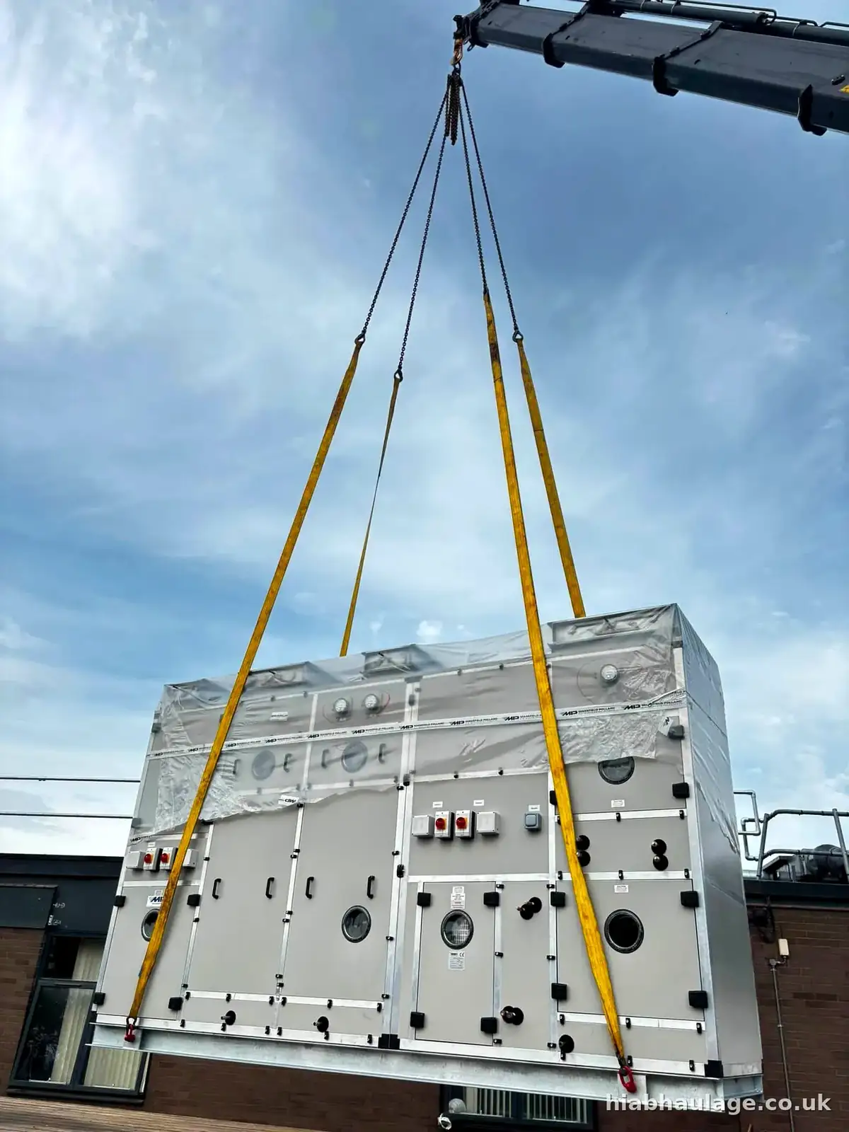 HIAB lifting an air handling unit