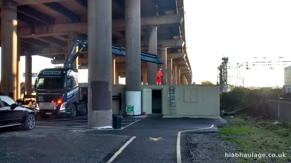 HIAB working under the M5 viaduct at Worcester