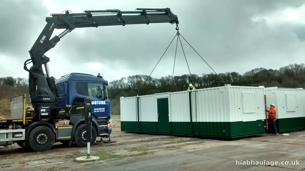 Rigid HIAB lifting cabins in Caernarfon Rigid HIAB lifting cabins in Caernarfon