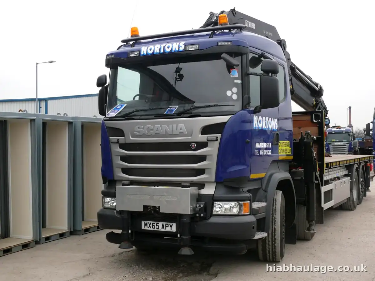 Scania rigid HIAB, front view Scania rigid HIAB, front view