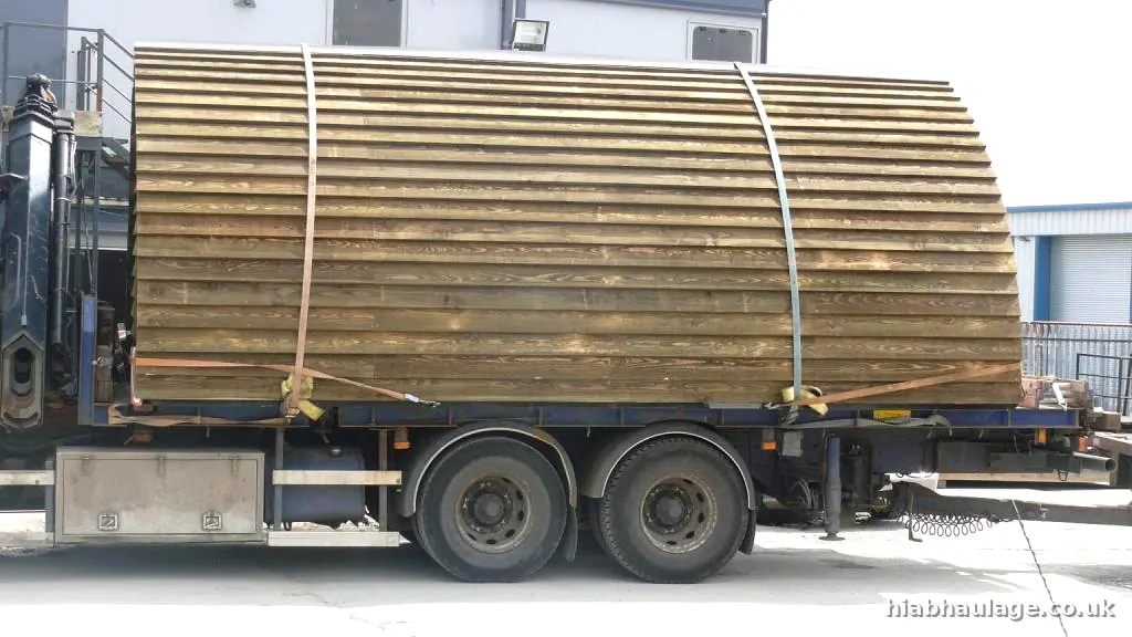 Timber igloo structure on a rigid lorry Timber igloo structure on a rigid lorry