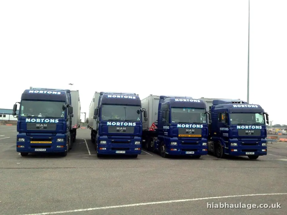 Four tractor units lined up